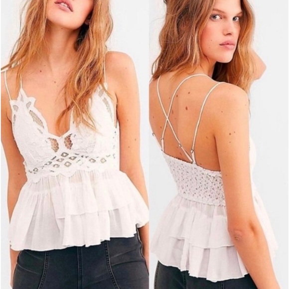 NWT Free People White Adella Top Size S - Picture 8 of 14
